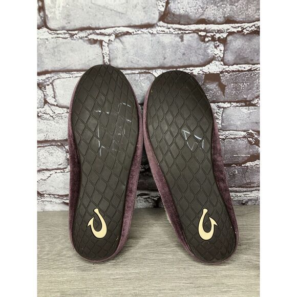 OluKai Ku'una Lanui Red Ginger Velvet Sheep Fur Slippers Women’s Sz 10M US/40EU - Picture 12 of 16